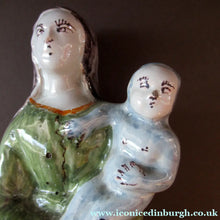 Load image into Gallery viewer, Antique French Quimper Faience Figurine. The Madonna and Child

