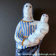 Load image into Gallery viewer, Antique French Quimper Faience Figurine of the Madonna and Child
