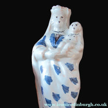 Load image into Gallery viewer, Antique French Faience Quimper Blue and White Figurine. Madonna and Child
