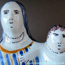 Load image into Gallery viewer, Antique French Quimper Faience Figurine of the Madonna and Child
