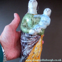 Load image into Gallery viewer, Antique French Quimper Faience Figurine. The Madonna and Child
