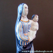 Load image into Gallery viewer, Antique French Quimper Faience Figurine of the Madonna and Child
