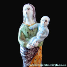 Load image into Gallery viewer, Antique French Quimper Faience Figurine. The Madonna and Child
