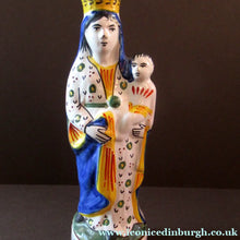 Load image into Gallery viewer, Antique Quimper Faience Figurine of the Madonna and Child / Virgin Mary and Baby Jesus
