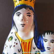 Load image into Gallery viewer, Antique Quimper Faience Figurine of the Madonna and Child / Virgin Mary and Baby Jesus
