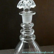 Load image into Gallery viewer, ANTIQUE GEORGIAN (1830s) Hand-Blown Hooped Neck Decanter with Original Stopper
