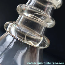 Load image into Gallery viewer, ANTIQUE GEORGIAN Hand-Blown Hooped Neck Decanter with Original Mushroom Stopper
