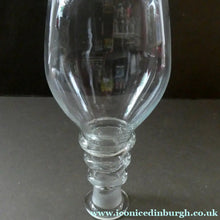 Load image into Gallery viewer, ANTIQUE GEORGIAN (1830s) Hand-Blown Hooped Neck Decanter with Original Stopper
