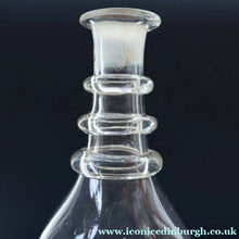 Load image into Gallery viewer, ANTIQUE GEORGIAN Hand-Blown Hooped Neck Decanter with Original Mushroom Stopper
