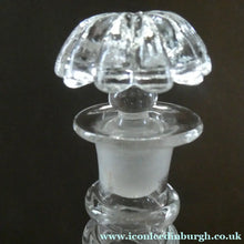 Load image into Gallery viewer, ANTIQUE GEORGIAN (1830s) Hand-Blown Hooped Neck Decanter with Original Stopper
