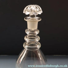 Load image into Gallery viewer, ANTIQUE GEORGIAN Hand-Blown Hooped Neck Decanter with Original Mushroom Stopper
