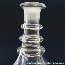 Load image into Gallery viewer, ANTIQUE GEORGIAN Hand-Blown Hooped Neck Decanter with Original Mushroom Stopper
