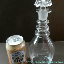 Load image into Gallery viewer, ANTIQUE GEORGIAN (1830s) Hand-Blown Hooped Neck Decanter with Original Stopper

