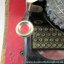 Load image into Gallery viewer, Antique German Toy Typewriter with Rotary Dial. DRGM / DRP USA patent in original box - Tinplate Toy
