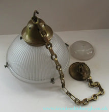 Load image into Gallery viewer, Three Part Holophane Prismatic Hanging Pendant Light Shade 1920s
