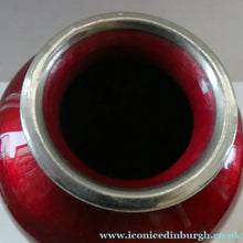 Load image into Gallery viewer, Antique Japanese Cloisonne Red Ginbari Enamel Vase with Ando Jubei Studio Flower Mark Media 1 of 26
