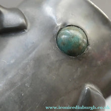 Load image into Gallery viewer, Liberty &amp; Co. Tudric Twin Handled Pewter Vase with Inset Stones. Designed by Oliver Baker
