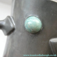 Load image into Gallery viewer, Liberty &amp; Co. Tudric Twin Handled Pewter Vase with Inset Stones. Designed by Oliver Baker
