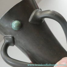 Load image into Gallery viewer, Liberty &amp; Co. Tudric Twin Handled Pewter Vase with Inset Stones. Designed by Oliver Baker
