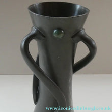 Load image into Gallery viewer, Liberty &amp; Co. Tudric Twin Handled Pewter Vase with Inset Stones. Designed by Oliver Baker
