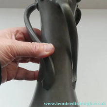Load image into Gallery viewer, Liberty &amp; Co. Tudric Twin Handled Pewter Vase with Inset Stones. Designed by Oliver Baker
