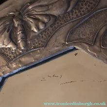 Load image into Gallery viewer, Antique LIBERTY STYLE / GLASGOW STYLE Pewter Arts and Crafts Mirror. Decorated with Butterflies
