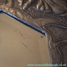 Load image into Gallery viewer, Antique LIBERTY STYLE / GLASGOW STYLE Pewter Arts and Crafts Mirror. Decorated with Butterflies
