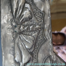 Load image into Gallery viewer, Antique LIBERTY STYLE / GLASGOW STYLE Pewter Arts and Crafts Mirror. Decorated with Butterflies
