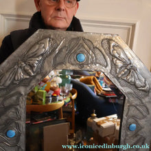 Load image into Gallery viewer, Antique LIBERTY STYLE / GLASGOW STYLE Pewter Arts and Crafts Mirror. Decorated with Butterflies
