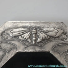 Load image into Gallery viewer, Antique LIBERTY STYLE / GLASGOW STYLE Pewter Arts and Crafts Mirror. Decorated with Butterflies
