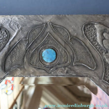 Load image into Gallery viewer, Antique LIBERTY STYLE / GLASGOW STYLE Pewter Arts and Crafts Mirror. Decorated with Butterflies

