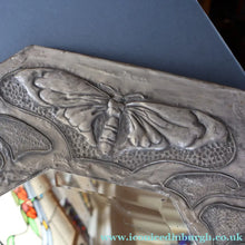Load image into Gallery viewer, Antique LIBERTY STYLE / GLASGOW STYLE Pewter Arts and Crafts Mirror. Decorated with Butterflies

