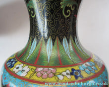 Load image into Gallery viewer, Vintage Cloisonne Dragon and Flaming Pearl Matched Pair of Vases
