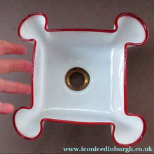 Load image into Gallery viewer, Vintage French Glass Hanging Lamp Shade White and Red Milk Glass
