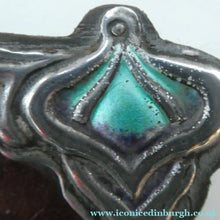 Load image into Gallery viewer, Antique Miniature Art Nouveau STERLING SILVER Double Photo Frame with Enamel Highlights
