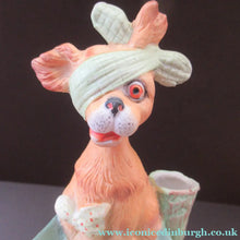 Load image into Gallery viewer, Bisque Porcelain Figure by Schafer &amp; Vater. Comical Dog Model Set Onto an Ashtray
