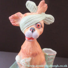Load image into Gallery viewer, Bisque Porcelain Figure by Schafer &amp; Vater. Comical Dog Model Set Onto an Ashtray
