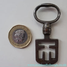 Load image into Gallery viewer, Antique Copper Odell Key. SCOTTISH 18th or 19th Century Door Key for historic EDINBURGH TENEMENT. FREE POSTAGE 
