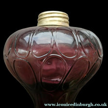 Load image into Gallery viewer, Antique Purple Glass Oil Lamp Complete. Possibly American. Signed MR
