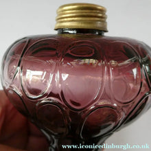 Load image into Gallery viewer, Antique Purple Glass Oil Lamp Complete. Possibly American. Signed MR
