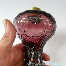 Load image into Gallery viewer, Antique Purple Glass Oil Lamp Complete. Possibly American. Signed MR
