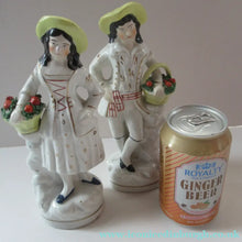 Load image into Gallery viewer, Antique Staffordshire Figurine Pair. Couple out Fruit Picking
