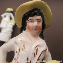 Load image into Gallery viewer, Antique Staffordshire Figurine Pair. Couple out Fruit Picking
