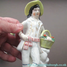 Load image into Gallery viewer, Antique Staffordshire Figurine Pair. Couple out Fruit Picking
