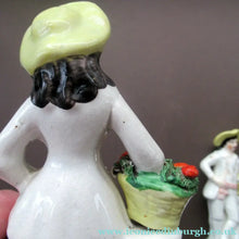 Load image into Gallery viewer, Antique Staffordshire Figurine Pair. Couple out Fruit Picking
