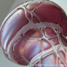 Load image into Gallery viewer,  Pallme-Konig ART GLASS Cranberry Glass Vase. 1904 Silver Collar
