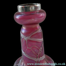 Load image into Gallery viewer,  Pallme-Konig ART GLASS Cranberry Glass Vase. 1904 Silver Collar
