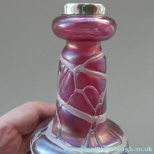 Load image into Gallery viewer,  Pallme-Konig ART GLASS Cranberry Glass Vase. 1904 Silver Collar
