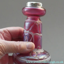 Load image into Gallery viewer,  Pallme-Konig ART GLASS Cranberry Glass Vase. 1904 Silver Collar
