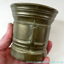 Load image into Gallery viewer, Antique Pharmacy Heavy Solid Brass Mortar And Pestle (B). Dated 1825
